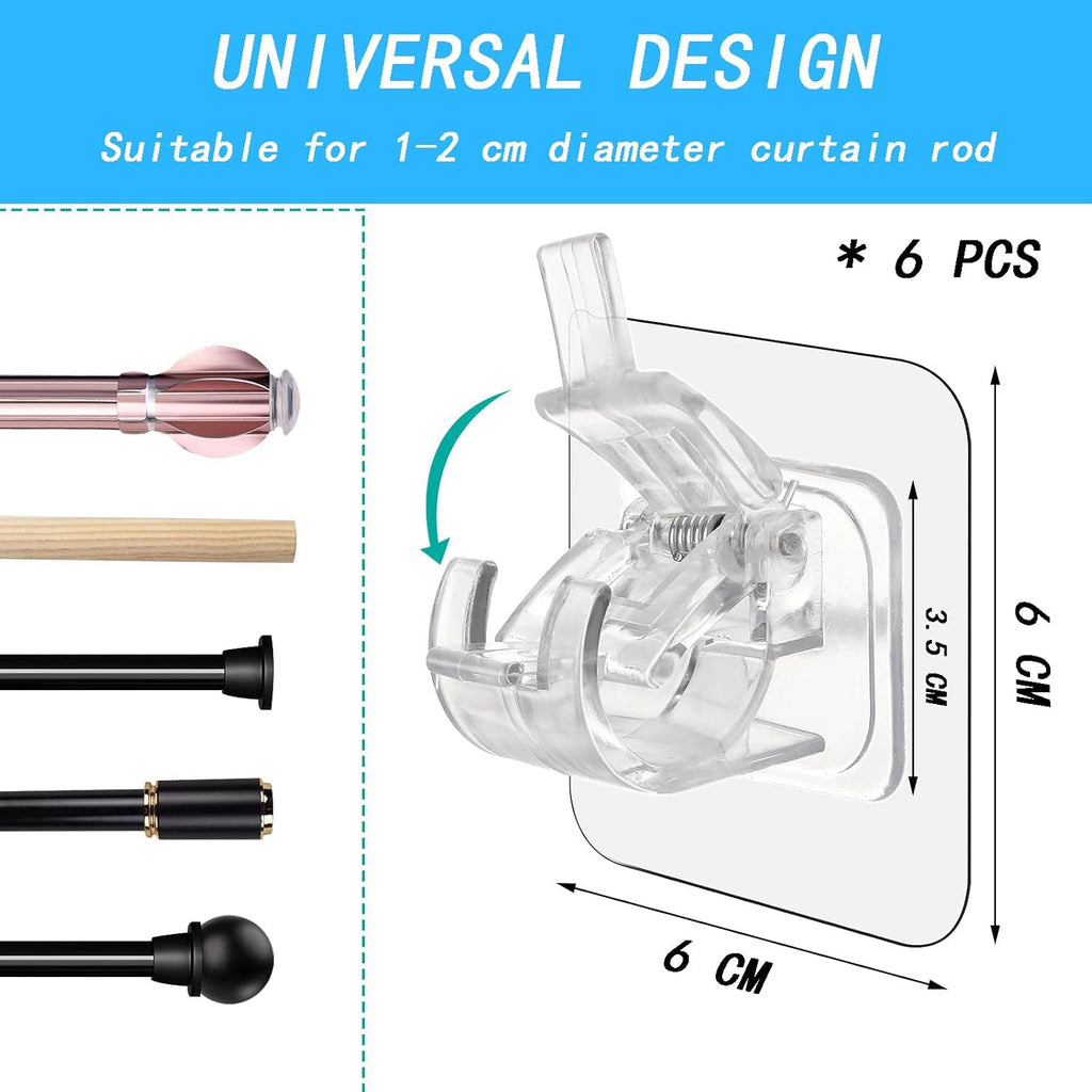 Drill Free Curtain Rod Holder Hooks |🔥FLAT 50% SAVINGS🔥