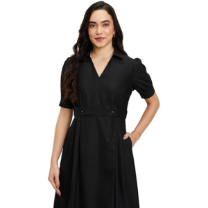 Symbol Premium Women's Fit & Flare Wrap Dress (Midi Length | Stylish | Desk-to-Dinner) (Available in Plus Sizes)